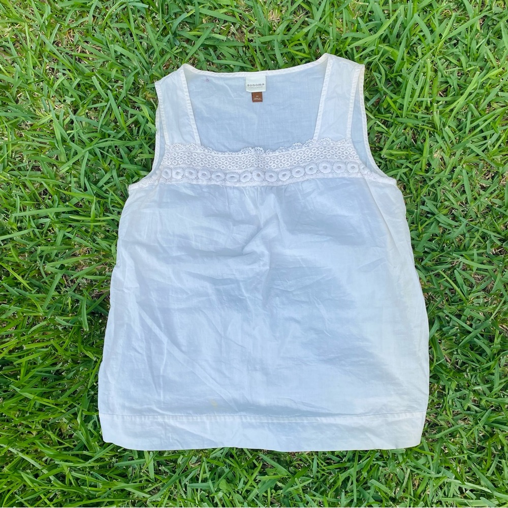 White babydoll lace tank top